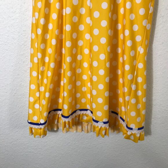 Betsey Johnson Polka Dot Swim Dress Womens Small Yellow Blue - Picture 11 of 12